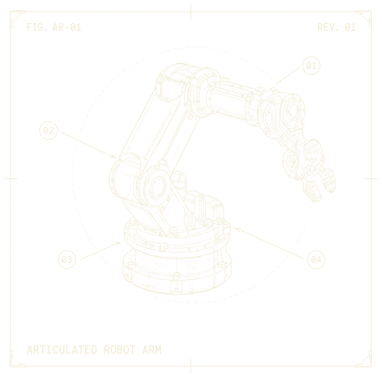 A robotic arm drawing representing technical work held under controlled release until publication is approved.